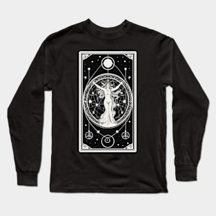 Themis Tarot Card Astrology Occult Mystical Long Sleeve T-Shirt